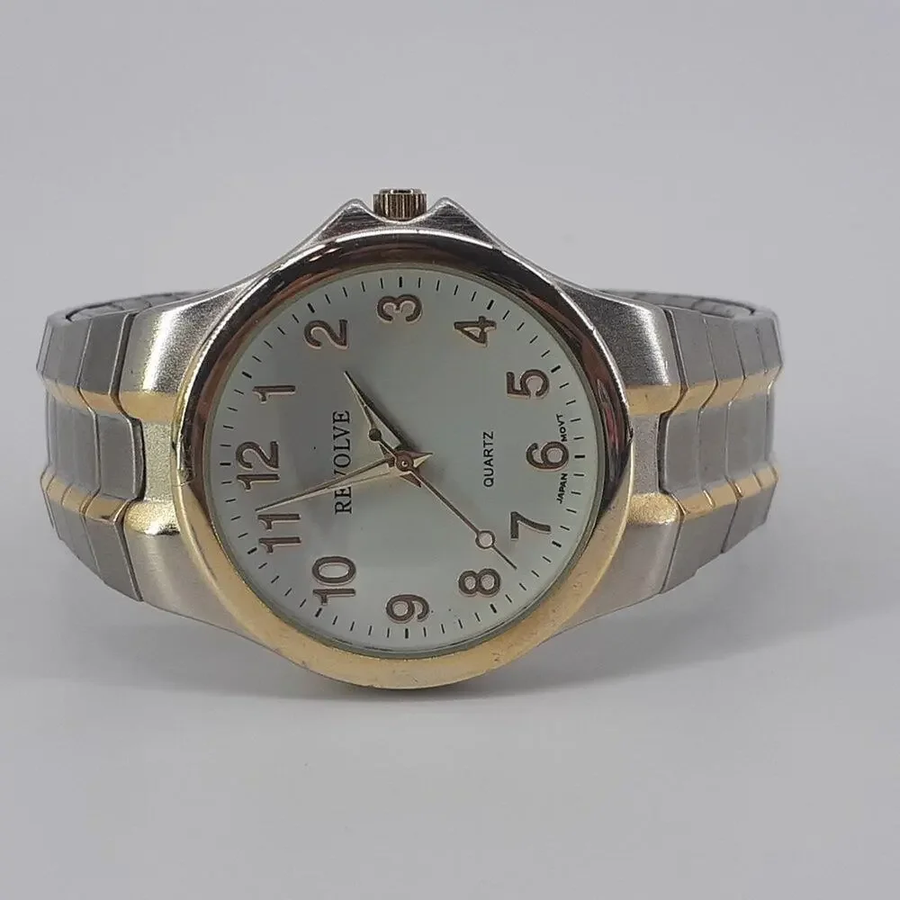 Revolve Quartz Men's Watch White Dial Japan Movt Wristwatch